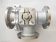 Flanged three-way ball valve